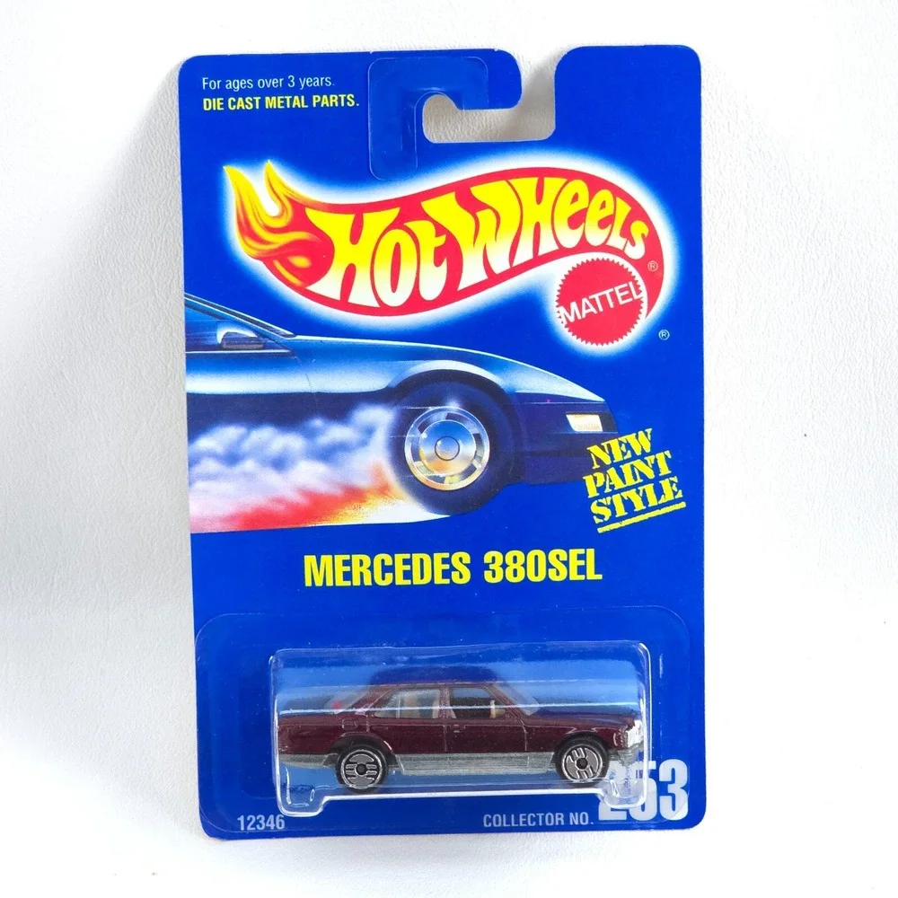 VTG 1991 Hot Wheels MERCEDES 380 SEL 253 Blue Card New Paint Style Silver UH